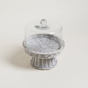 CAMPANA DE VIDRIO CON PIE SALIX WHITE 25 CM