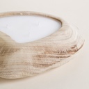 VELA AMORFA CON BASE DE MADERA DE PAULOWNIA LEORA 