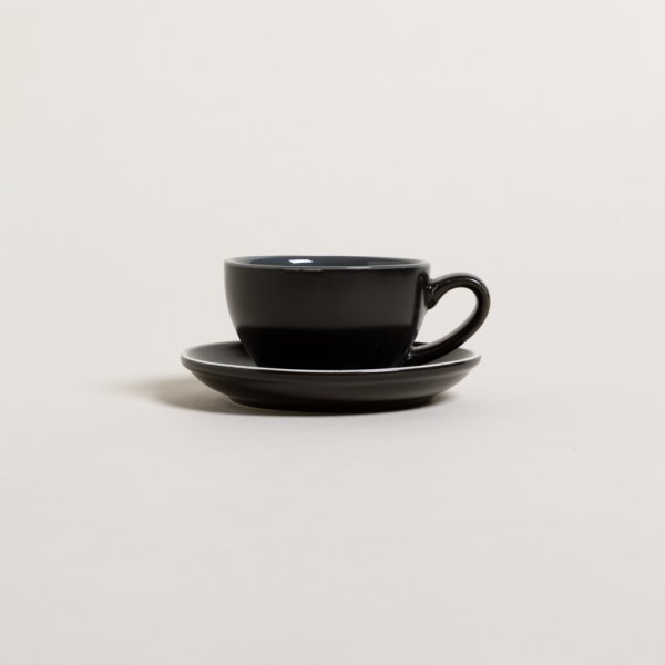 TAZA Y PLATO BARISTA BLACK & GREY 90 ML