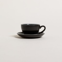 TAZA Y PLATO BARISTA BLACK & GREY 90 ML
