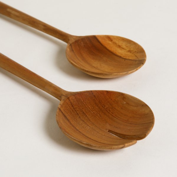 SET DE CUBIERTOS PARA ENSALADA DE MADERA DE TECA 3