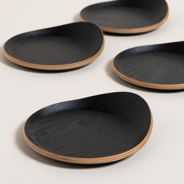 SET X 4 BANDEJITAS JAPANDI EBANO 11X10 CM