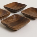 SET DE 4 COPETINEROS CUADRADOS ACACIA MANILA 10X10 CM