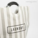 CESTO LAUNDRY RAYAS ANCHAS GRIS 56X28
