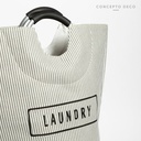 CESTO LAUNDRY RAYAS FINAS GRIS 56X28CM