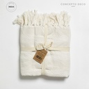 MANTA SOFÁ INDIA JAIPUR WAFFLE ALG BLANCO 125X150CM