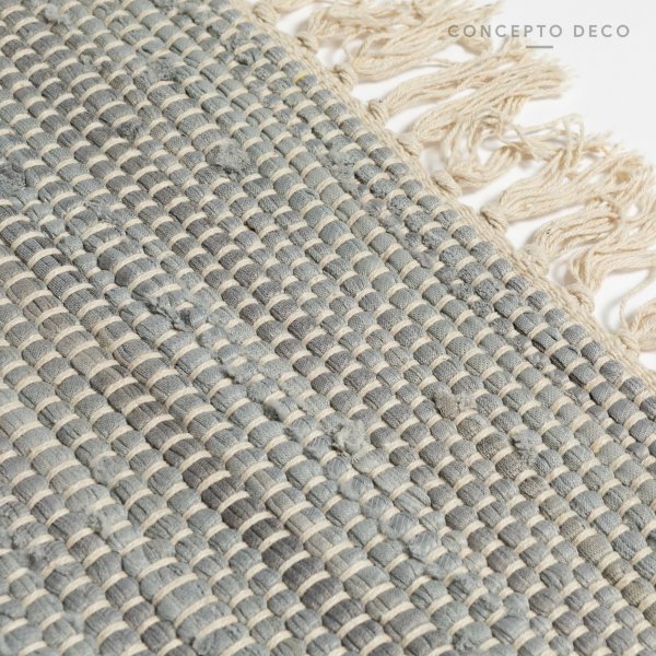 ALFOMBRA DECO INDIA ALGODÓN GRISÁCEO 60X90CM