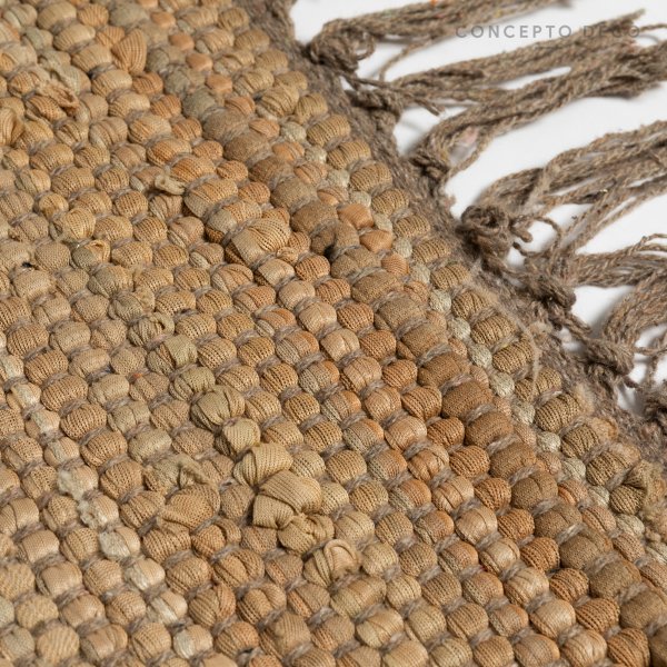 ALFOMBRA DECO INDIA ALGODÓN BEIGE 60X90CM