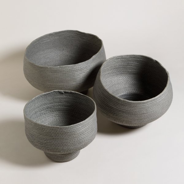 SET X 3 CANASTOS COPA JIALING GREY 30/36/46 CM