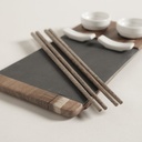 SET DE SUSHI PARA 2 ACACIA Y LAJA BLANCO 30X14 CM