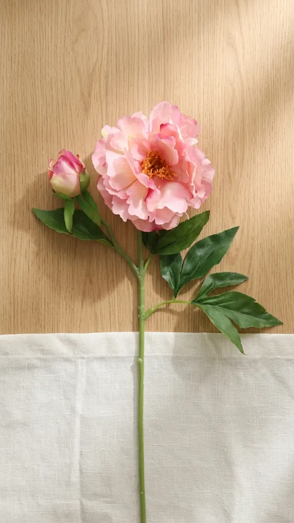 [413088] Peony Spray X 2 Fl 71 Cm (Pink)1.webp