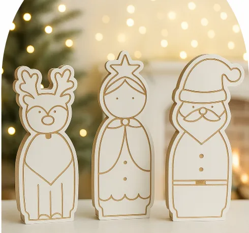 [131979] Adorno Navideño De Madera Papá Noel 22 Cm Estilo Domingo.webp