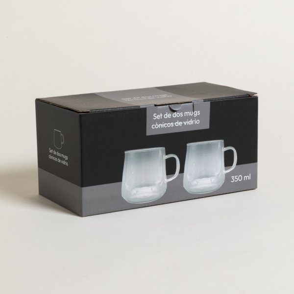 SET X 2 MUGS NET BOROSILICATO 300 ML