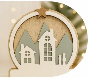 [131989] Esfera De Ceunto Navideño Casitas Nevadas 20 Cm Estilo Domingo.webp