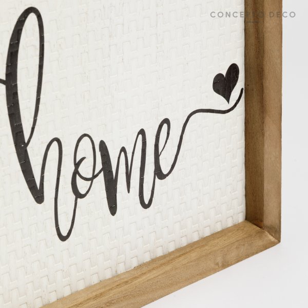 CUADRO MADERA ESTERILLA HOME SWEET HOME 43X20X2CM