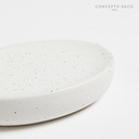 JABONERA GRANITO OVAL 13CM BLANCO