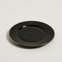 PLATO PLAYO ACAPULCO BLACK BORDE DORADO 27 CM