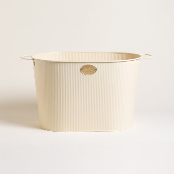 Frapera De Metal Cream Con Asas General Store 38X25X25 Cm