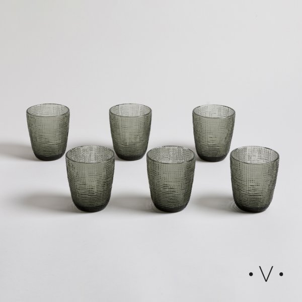 [4112769] Set X 6 Vasos Selma Grey 330 Ml Vassa Home