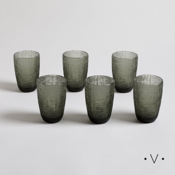 Set X 6 Vasos Selma Grey 400 Ml Vassa Home