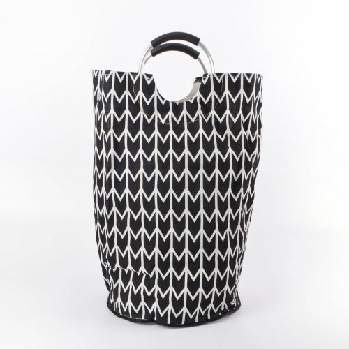 BOLSA DE ROPA BLANCO Y NEGRO 37X73CM