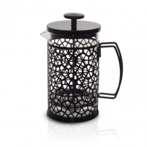 [2561407] Cafetera Vidrio Con Visor Negro Hexágonos 800Ml 19,5X10,2Cm