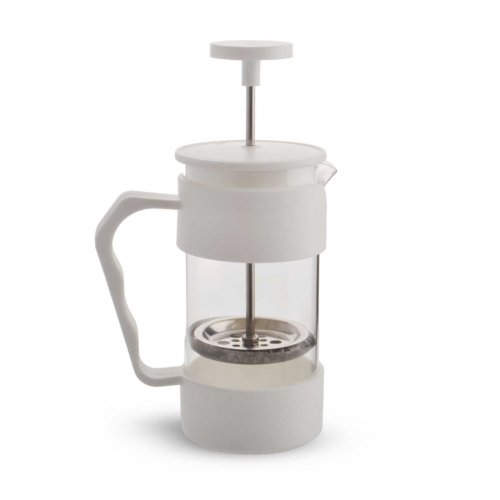 [2561416] Cafetera Con Asa, Base Y Tapa De Plástico Blanco 350Ml 7,5X17Cm De Vidrio