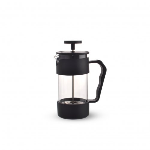[2561377] Cafetera Con Asa, Base Y Tapa De Plástico Negro 350Ml 7,5X17Cm De Vidrio