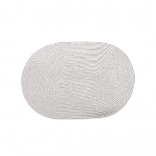 [2561392] Set X6 Individuales De Polipropileno Tramado Oval De 30X45Cm Blanco