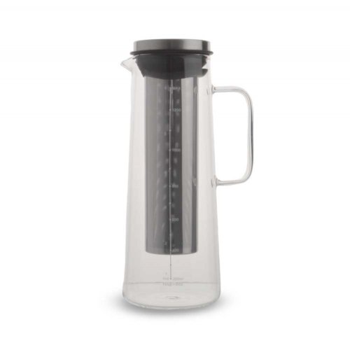 [2561373] Cafetera Vidrio Con Filtro Acero Con Medidor 1,4Lt Tapa Acero 10,2X8X26,5Cm