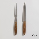 Set De Asado Acero Inoxidable Mango Acacia Vassa Home