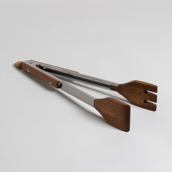 [411839] Pinzas Recta De Acero Inoxidable Y Madera De Acacia 32,5 Cm Vassa Home