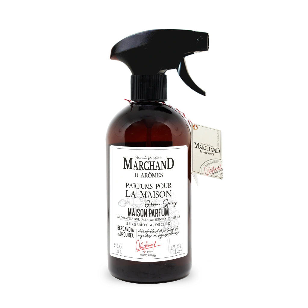 Maison Parfum | Bergamota & Orquidea Aromatizador para Ambientes & Textiles  - 510 ml. Marchand D´Aromes