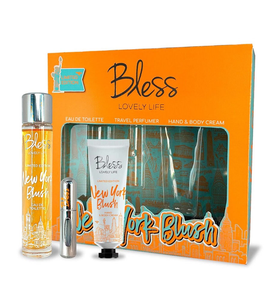 TRIO NEW YORK BUSH EDT TRAVEL PERFUMER Y CREMA CORPORAL Y DE MANOS BLESS