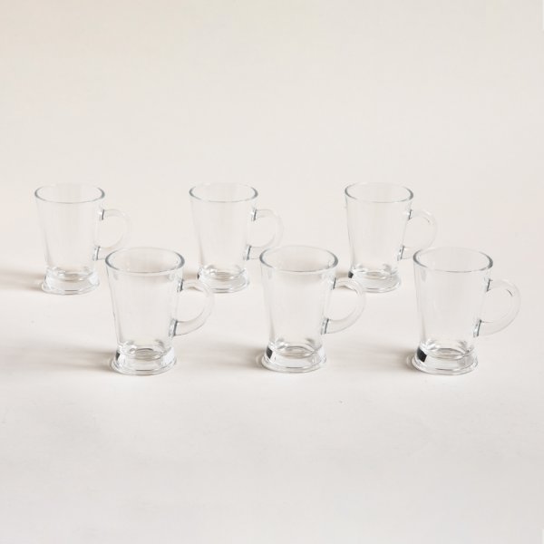 Set X 6 Pocillos De Café De Vidrio Ankara Liso 175