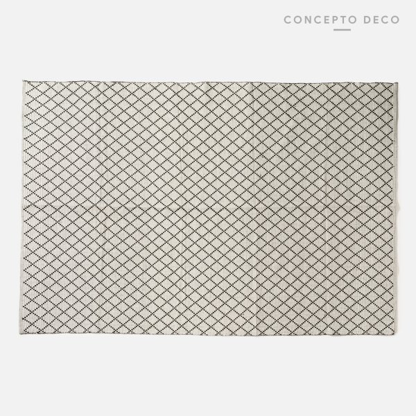 [1650113] Alfombra Pisa 120X180Cm Blanco Y Negro