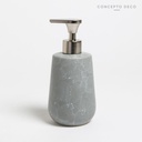 DISPENSER CERAMICA SIMIL MÁRMOL REDONDO 19CM GRIS