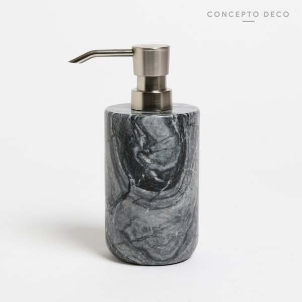 [1650208] Dispenser Mármol Ónix Negro Redondo 18Cm