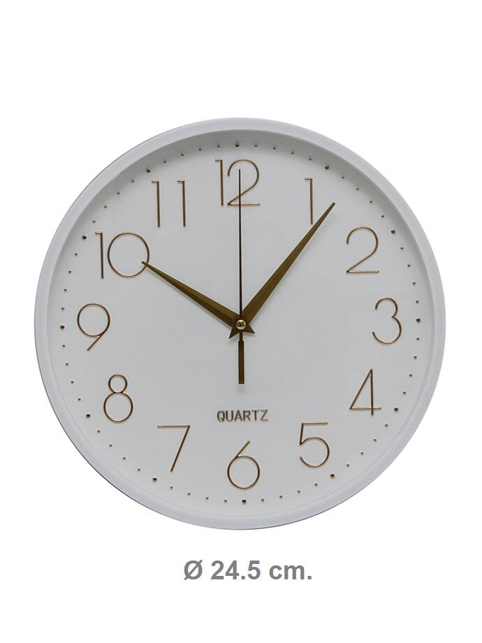 RELOJ PARED BLANCO 24.5 CM RL2511