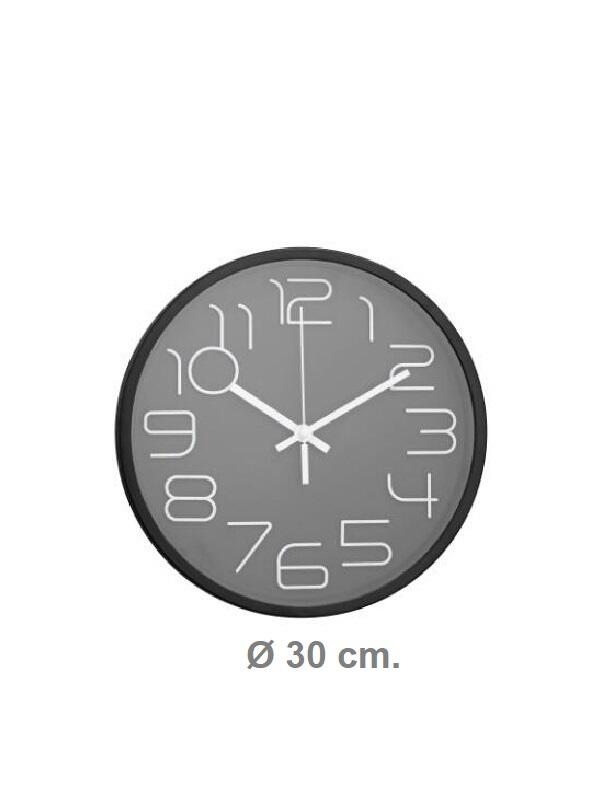 RELOJ PARED NEGRO 30  CM RL3010