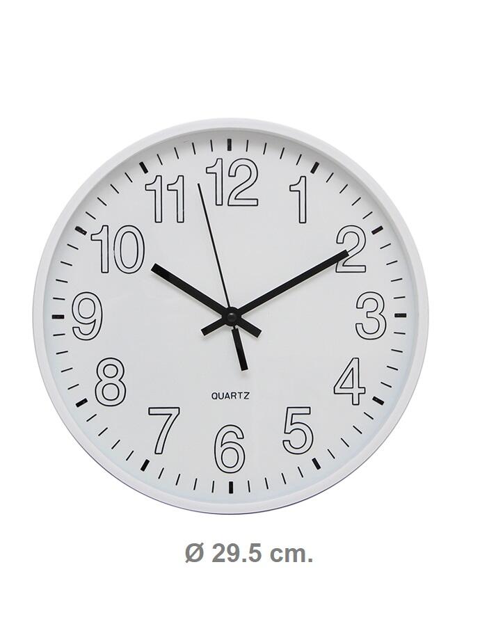 RELOJ PARED BLANCO 30  CM RL3011