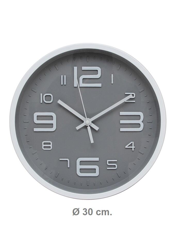 RELOJ PARED GRIS 30  CM RL3012