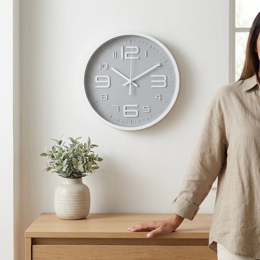 Reloj Pared Gris 30 Cm Rl3012