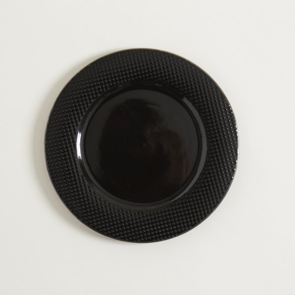 PLATO PLAYO  SET X 6 ABU DHABI NEGRO BORDE DORADO 26,6 CM