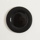 PLATO PLAYO  SET X 6 ABU DHABI NEGRO BORDE DORADO 26,6 CM
