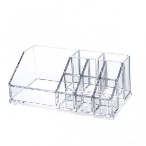 ORGANIZADOR PARA MAQUILLAJE REDONDO CON 9 DIVISIONES 17X9X6,6CM DE ACRILLICO