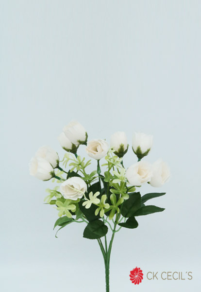 ROSE BUD X 5 X31CM / WHITE