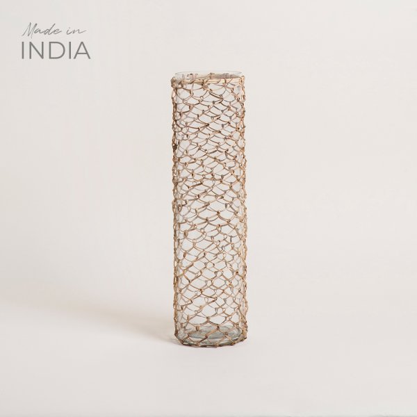 FLORERO CILINDRICO BANGALORE MALLA RATAN 41X11 CM