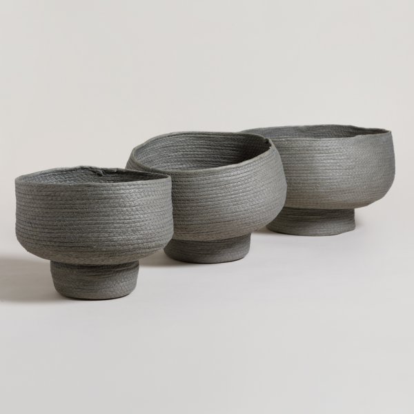 SET X 3 CANASTOS COPA JIALING GREY 30/36/46 CM