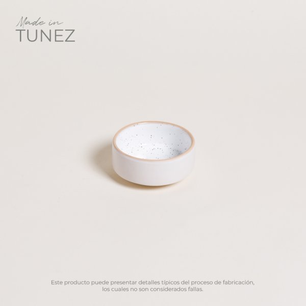 MINI BOWL SET X 6 TOZEUR NEO BLANCO DOTS BORDE NATURAL 10